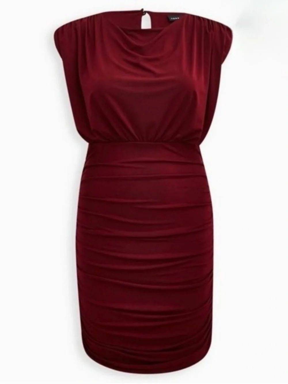 Torrid Burgundy Ruched Bodycon Dress Cocktail Studio Knit Size 00 NWT - Picture 1 of 7